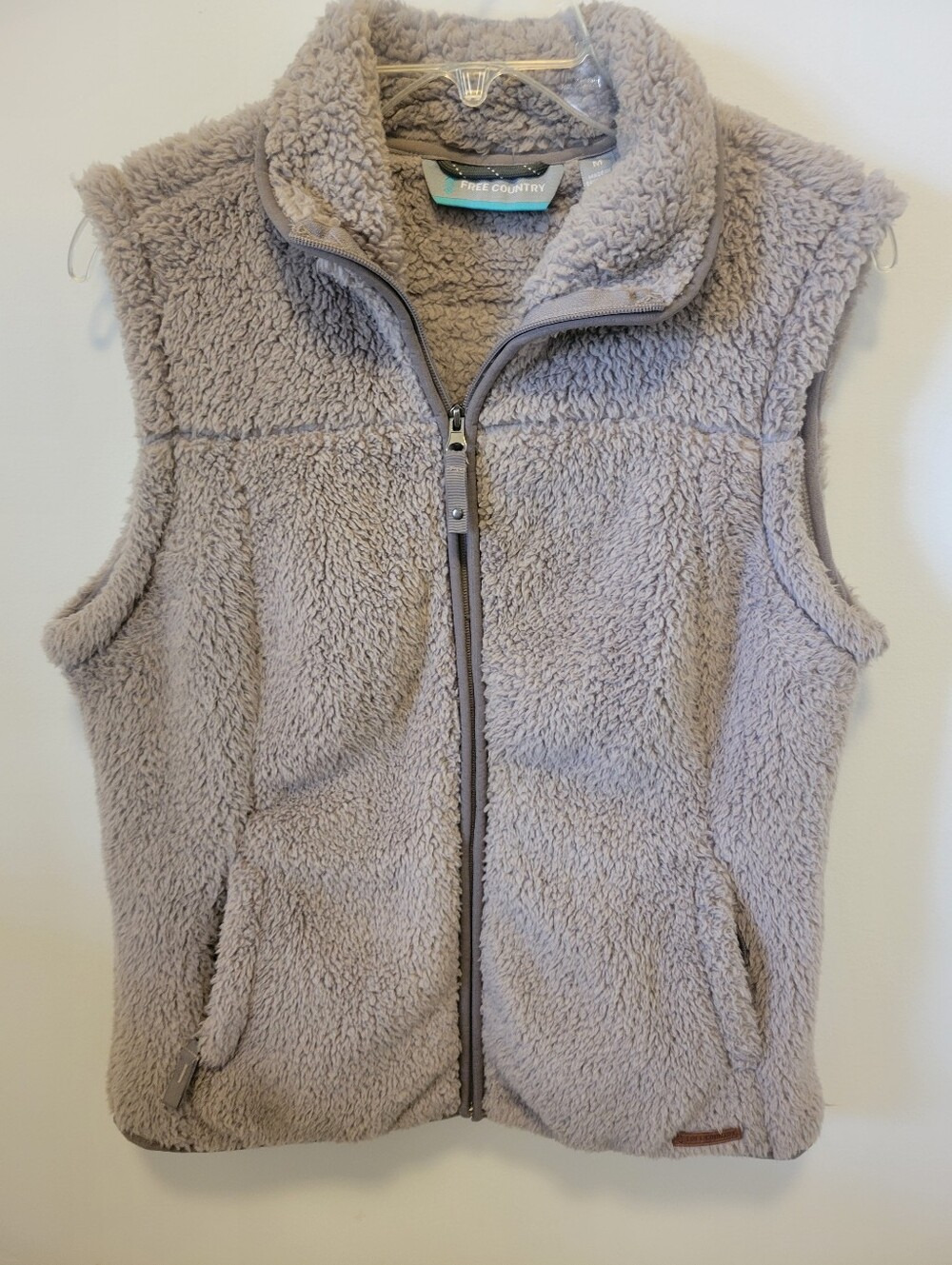 Free Country Womens Grey Sherpa Fleece Vest